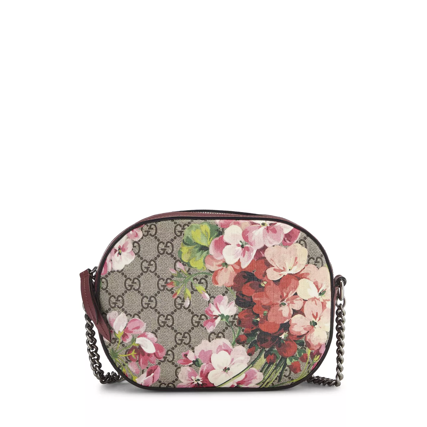 GUCCI PINK GG BLOOMS SUPREME CANVAS CROSSBODY BAG MINI